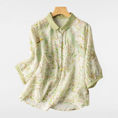 NICOLE | BLOUSE EN LIN CASUAL À MANCHES LONGUES