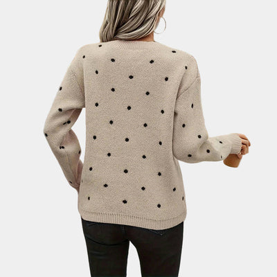 Darielle | Pull en Tricot à Pois Sophistiqué