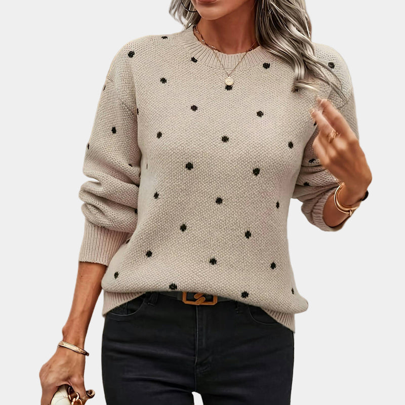 Darielle | Pull en Tricot à Pois Sophistiqué