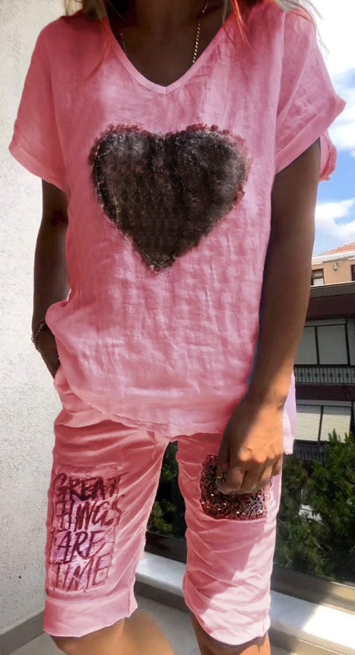 DIANE | ENSEMBLE À PAILLETTES EN FORME DE COEUR