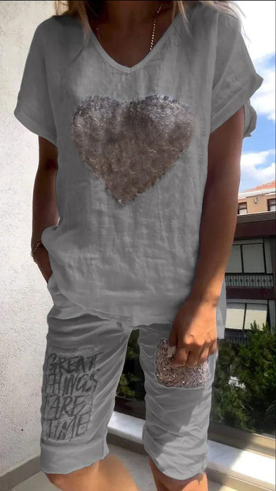 DIANE | ENSEMBLE À PAILLETTES EN FORME DE COEUR