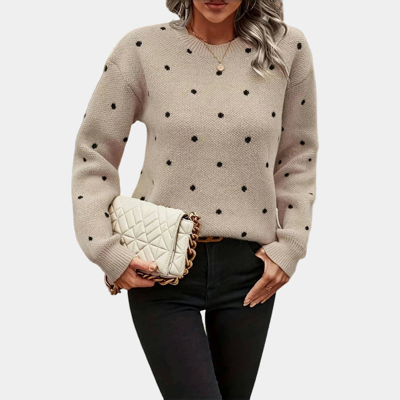 Darielle | Pull en Tricot à Pois Sophistiqué