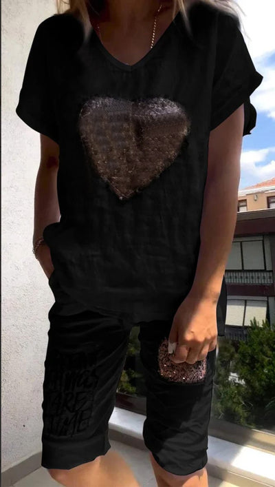 DIANE | ENSEMBLE À PAILLETTES EN FORME DE COEUR