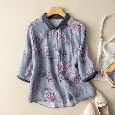 NICOLE | BLOUSE EN LIN CASUAL À MANCHES LONGUES