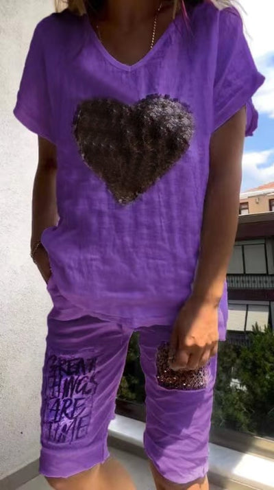 DIANE | ENSEMBLE À PAILLETTES EN FORME DE COEUR