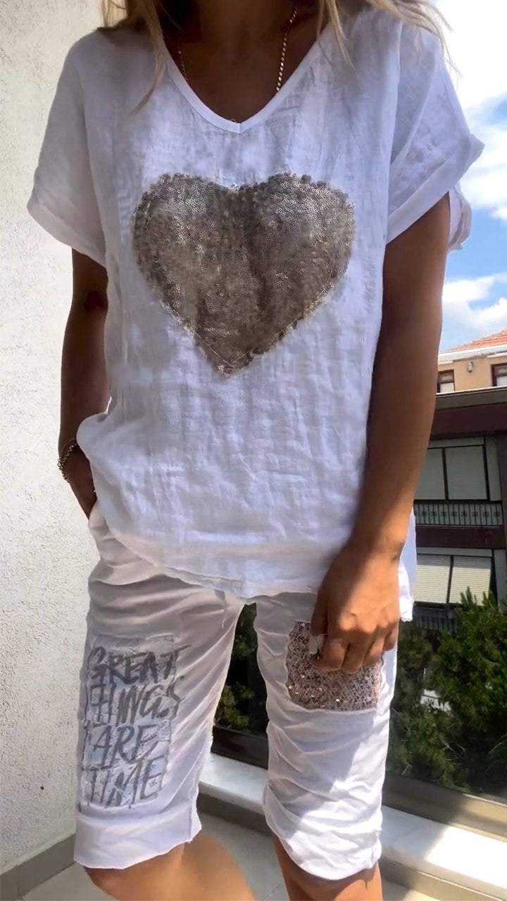 DIANE | ENSEMBLE À PAILLETTES EN FORME DE COEUR